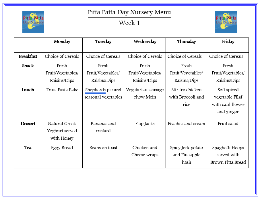 menus-pitta-patta-day-nursery-forest-hill-childcare-nurseries