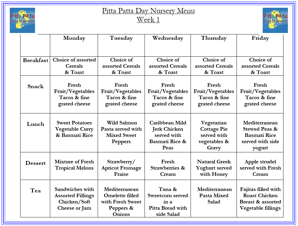 menus-pitta-patta-day-nursery-forest-hill-childcare-nurseries